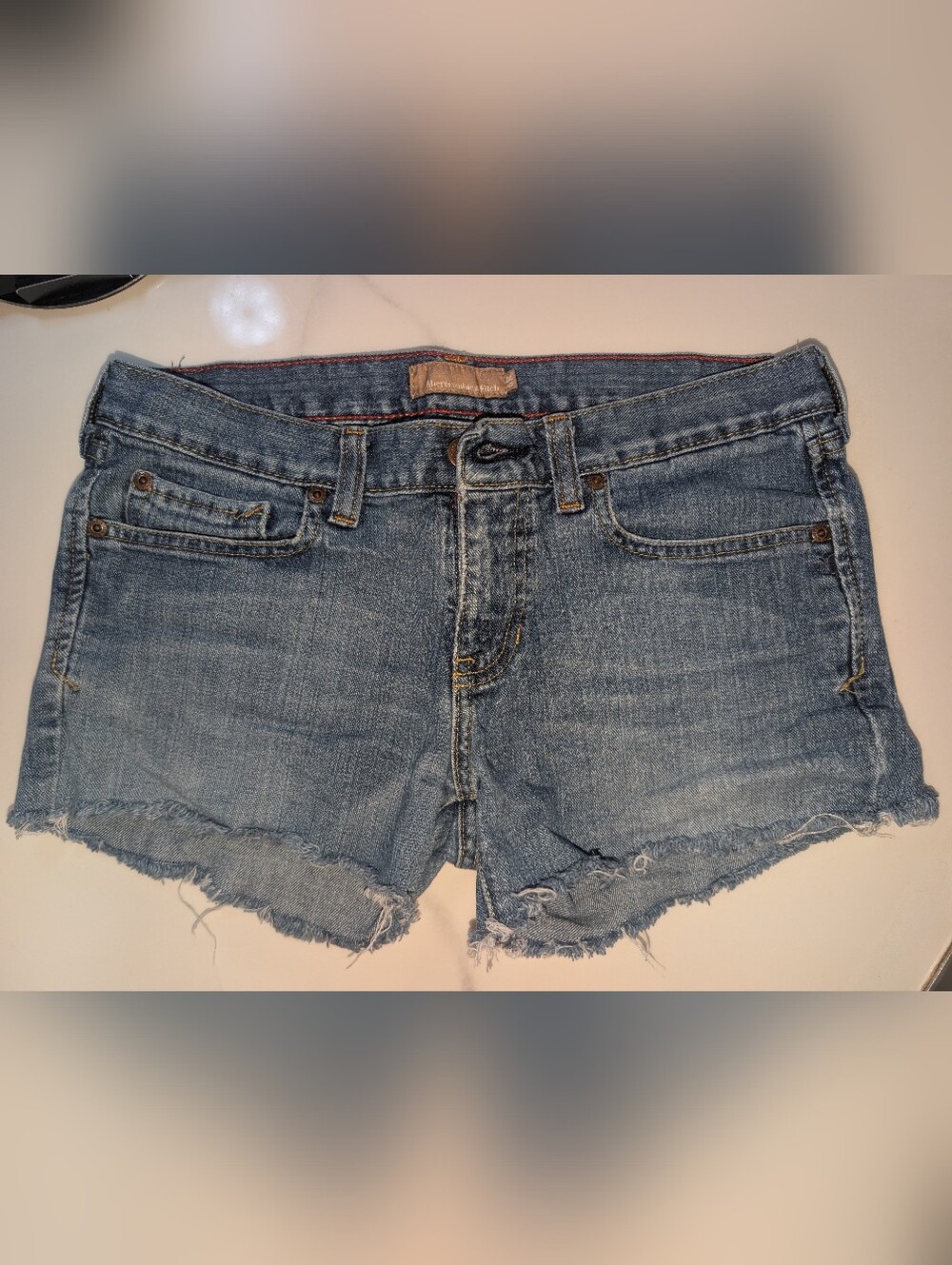 Abercrombie & Fitch Light Wash Denim Cutoff Shorts